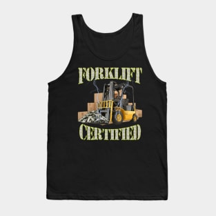 Funny Forklift Operator Forklift Certified Retro Tank Top